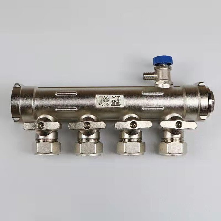 联塑地暖分水器集水器阀门全铜 型号S4 S5地辐热工程暖气热水分流