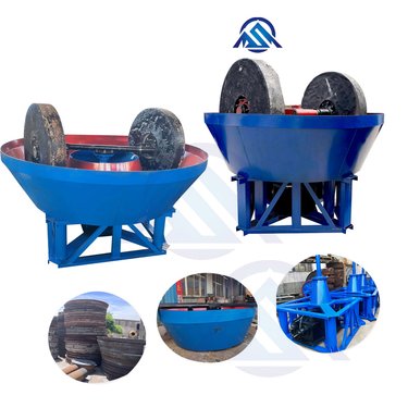 非洲小矿主选择岩金碾金机 混汞提金矿石电碾机 湿磨磨金机研磨均匀