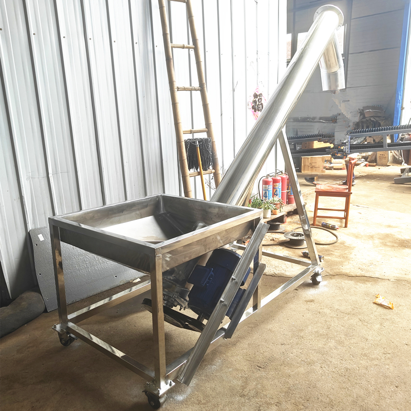 颗粒粉末螺旋提升机 不锈钢绞龙叶片输送机 锯末粉料上料机