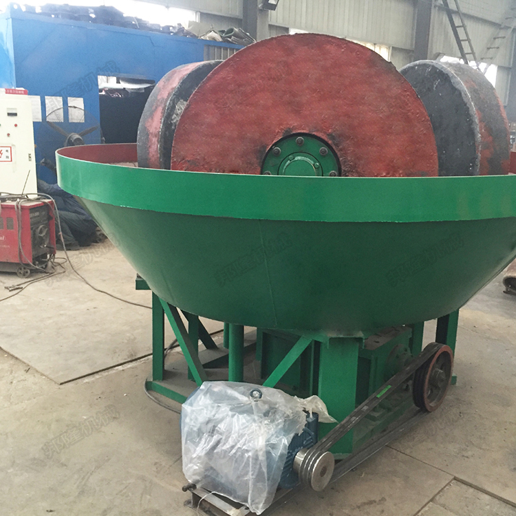 邦隆1000小型湿碾机金矿湿式碾金机三轮碾金矿磨矿混汞法专用