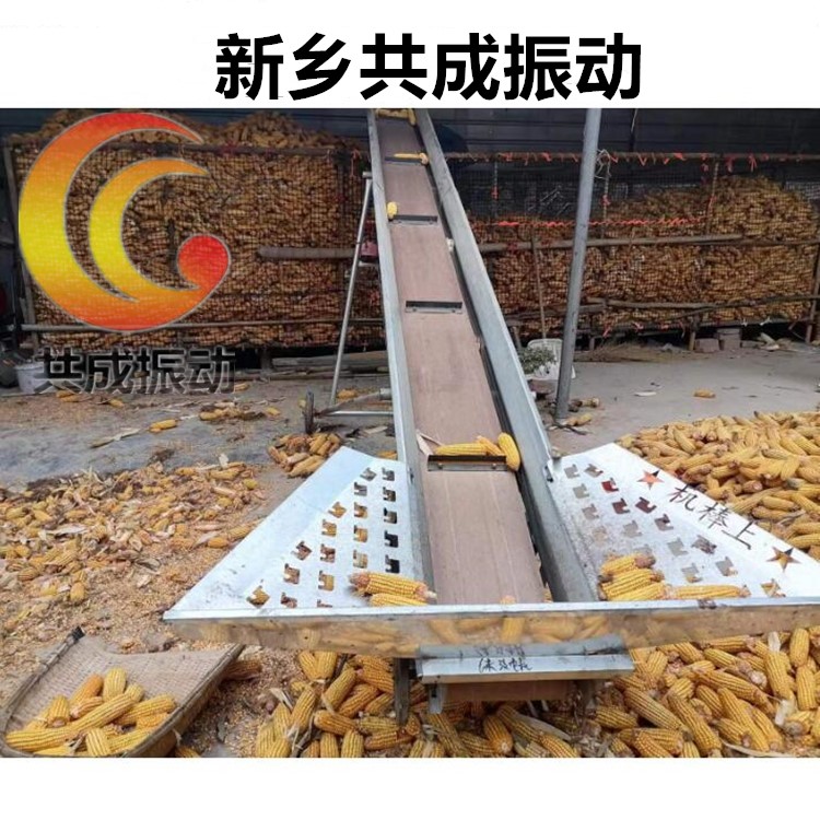 PVC输送带格挡带式上料机 玉米上棒机厂家 共成大倾角传送机