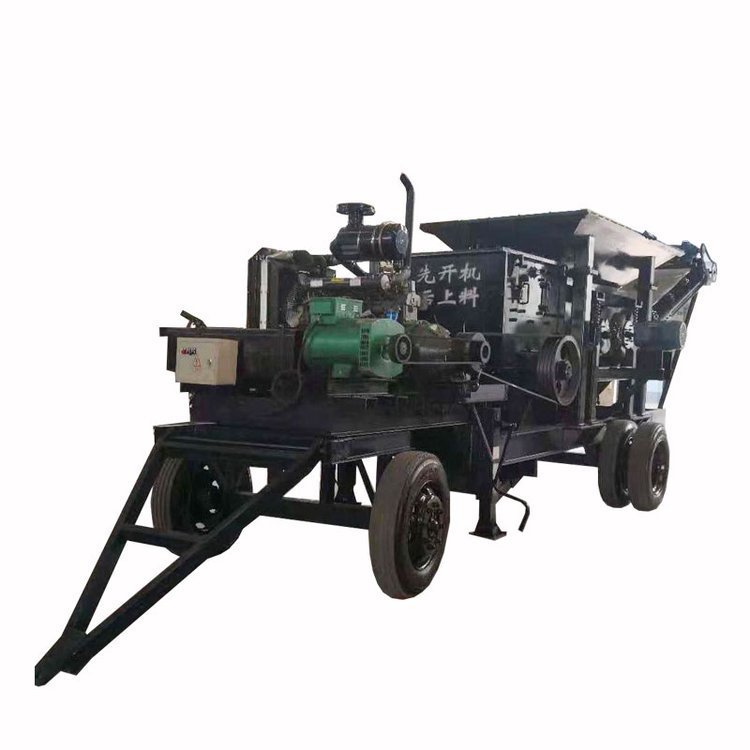 大型移动锤式鄂式碎石机粉煤机风化石鹅卵石建筑垃圾破碎机制砂机