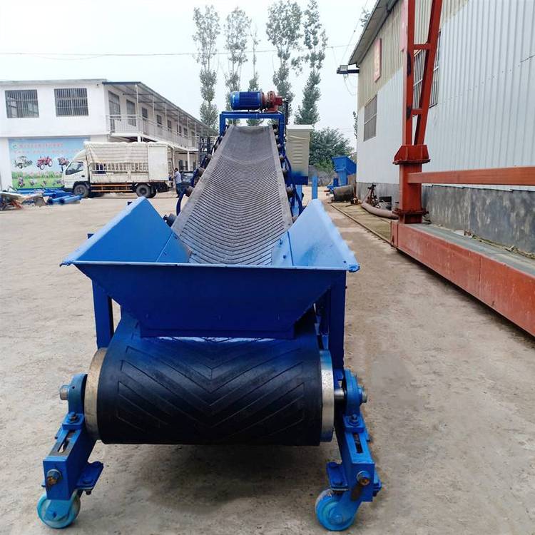 PVC爬坡皮带输送机 食品果蔬流水线 快递物流分拣装卸车传送机