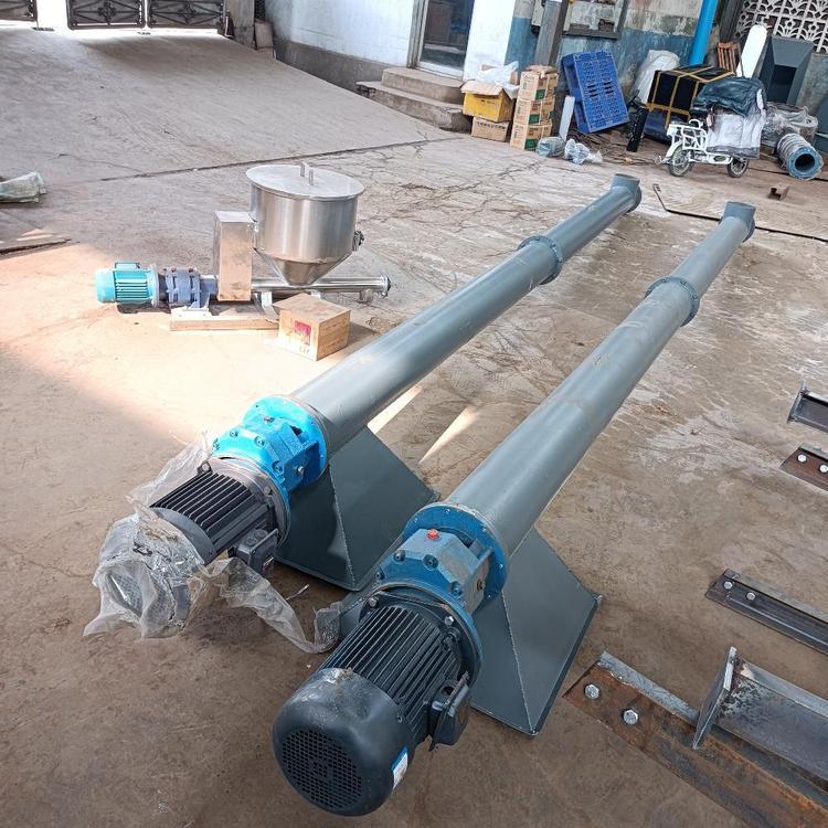 中天圆管米粉螺旋提升机 219mm管径5米密封轴承滑石粉螺旋输送机