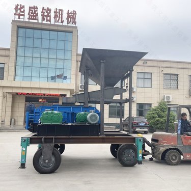 移动式小型瓜米石制砂机 矿石挤压对辊破碎机 时产10-300吨制砂线