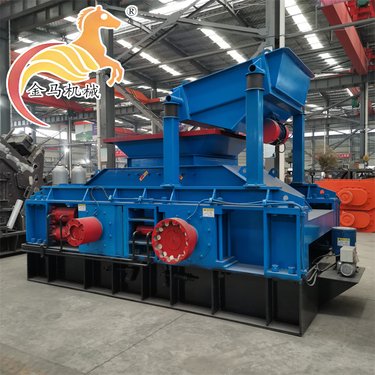 钢渣矿石破碎机 双辊式原矿铁渣生铁熟料对辊式粉碎机 辊式制砂机