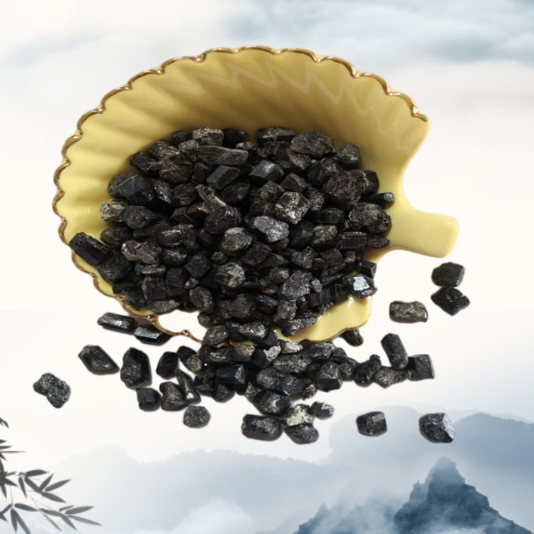 京鹏矿业释放远红外线电气石块 纺织用纳米电气石粉 黑色电气石