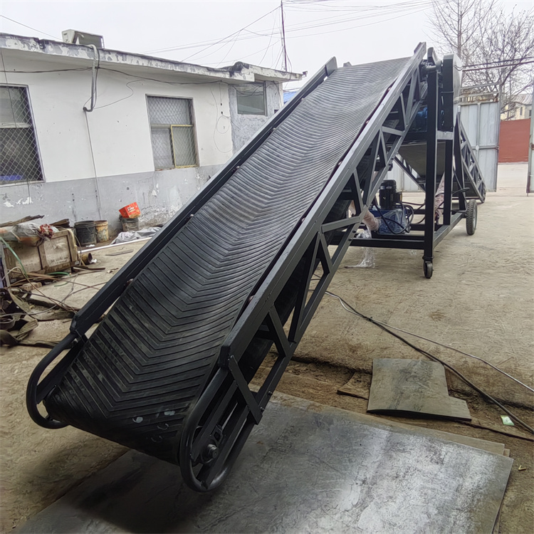 装卸货车用倾斜上料传送机 睿博移动升降式皮带输送机