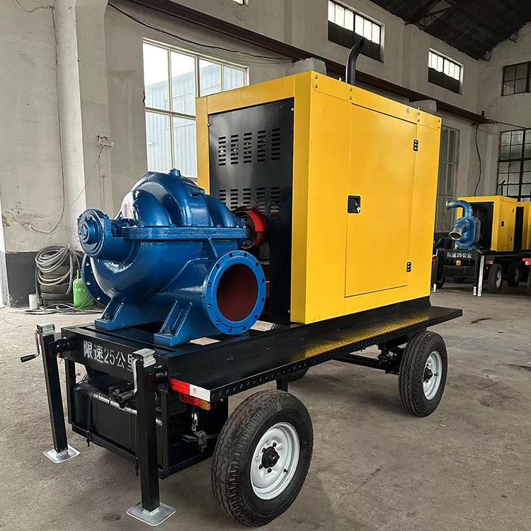 奥莱 移动式柴油水泵 12寸柴油机混流泵 300HW-8泵组