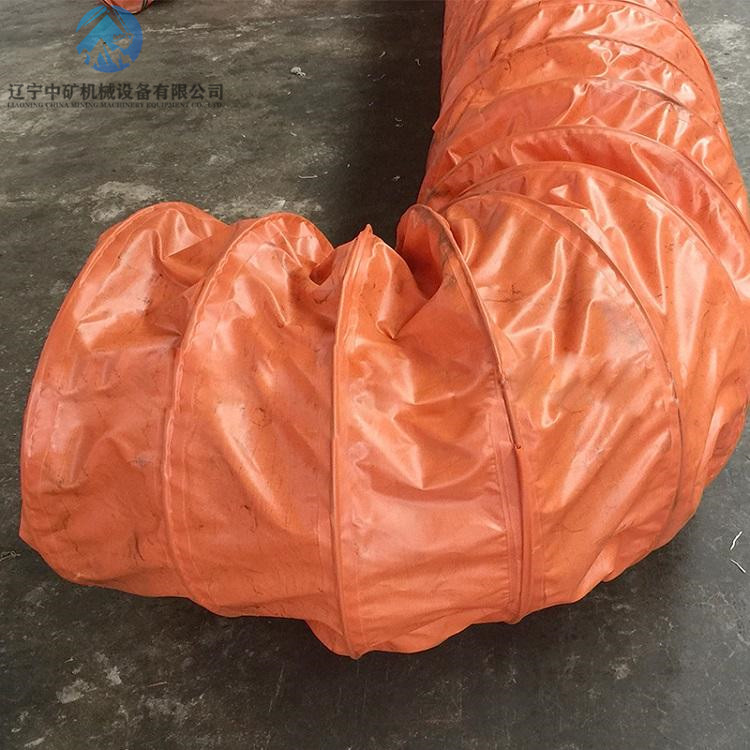 矿用阻燃伸缩风筒 塑料涂覆布正压风筒 钢圈导风筒