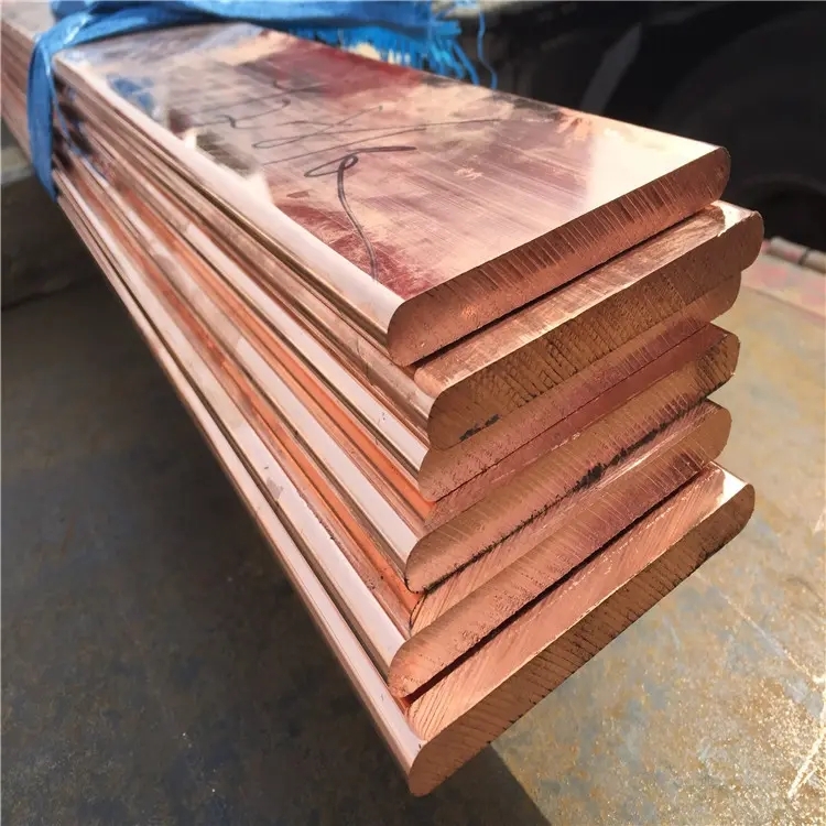 T2铜排加工 镀锡紫铜排50*5 TU2打孔紫铜卷排50*10