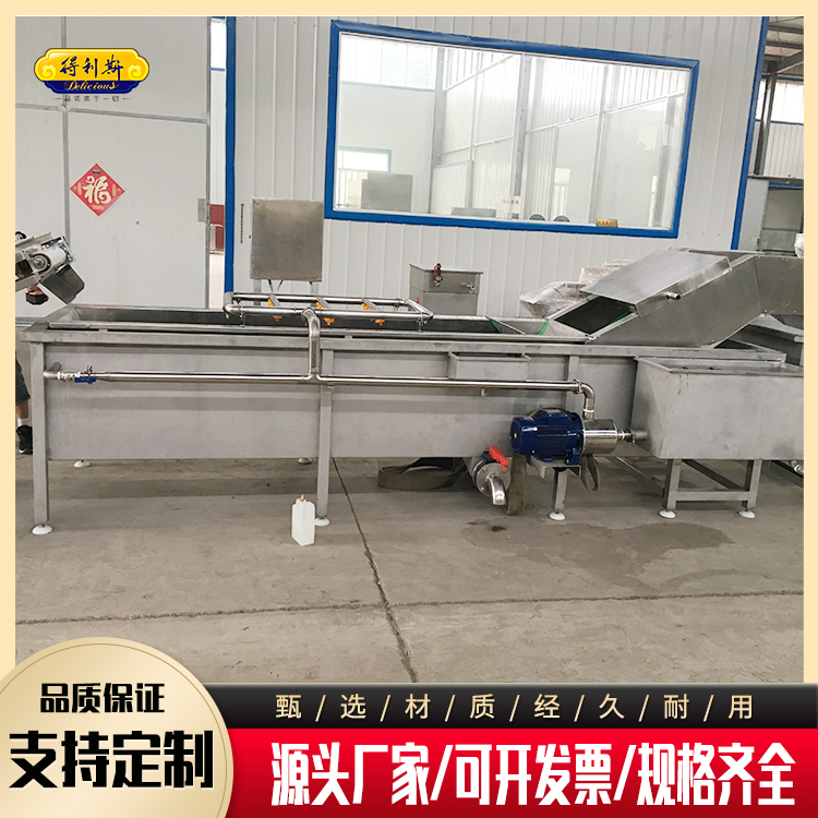 水果桃子鼓泡清洗机 黄桃清洗流水线 304不锈钢得利斯牌