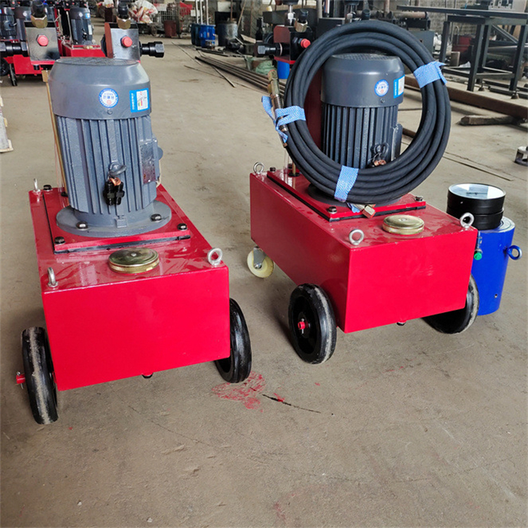 重庆 大流量预应力张拉高压油泵 高压空心式千斤顶莱芜