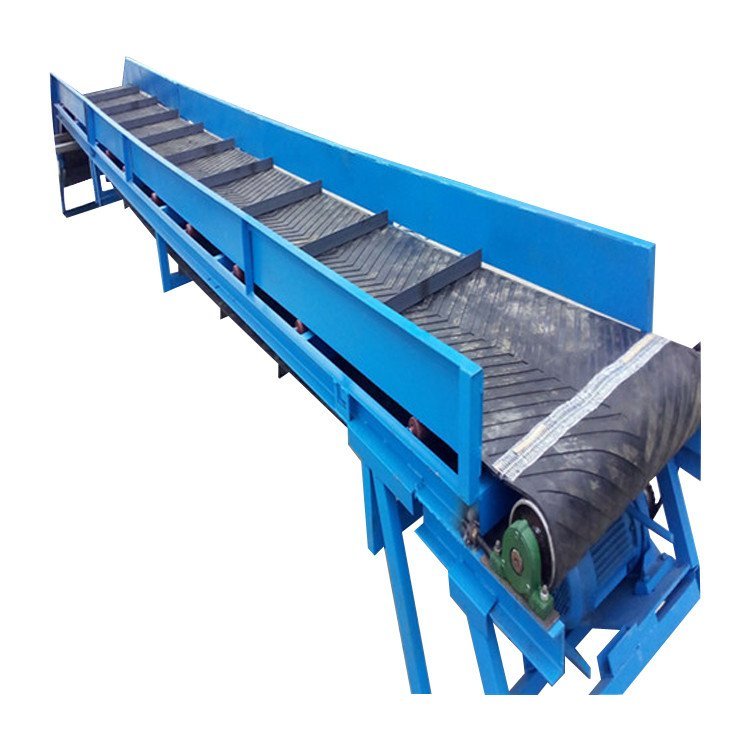 不锈钢输送带 皮带输送机卸料 汇众大倾角挡边皮带