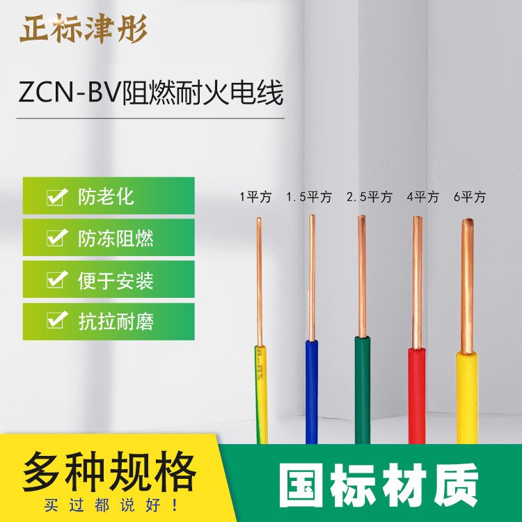 正标津彤 ZC-BV阻燃塑铜线 家装电源线 源头厂家