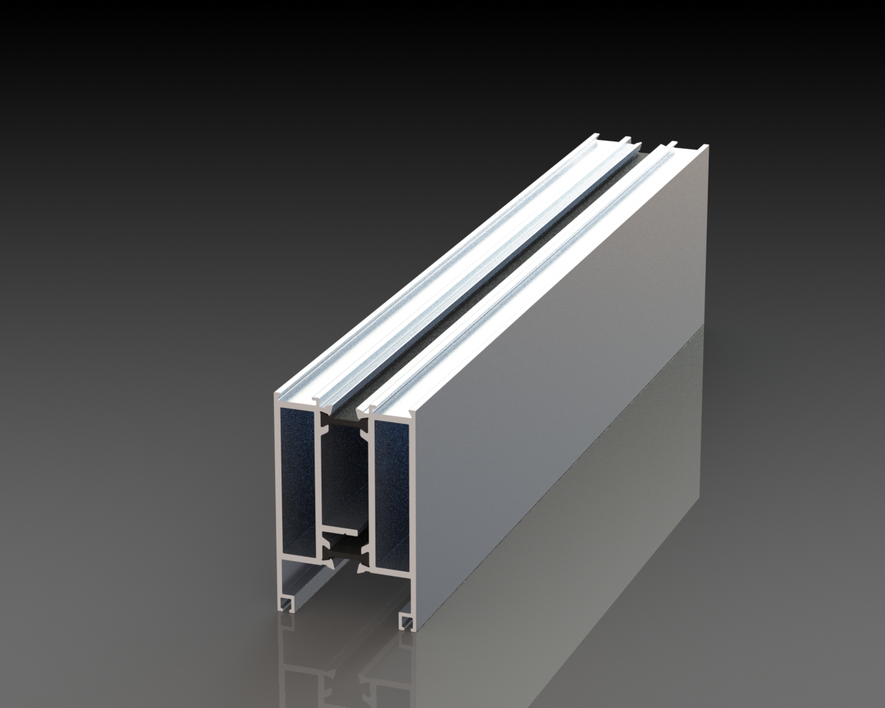 断桥地弹门铝材 型号 50型 矩管 上方 下方 光企 颜色和长度可定制