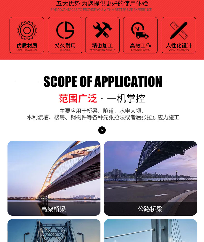 智能张拉机预应力一拖二数控双向张拉同步千斤顶油泵桥梁涨拉系统