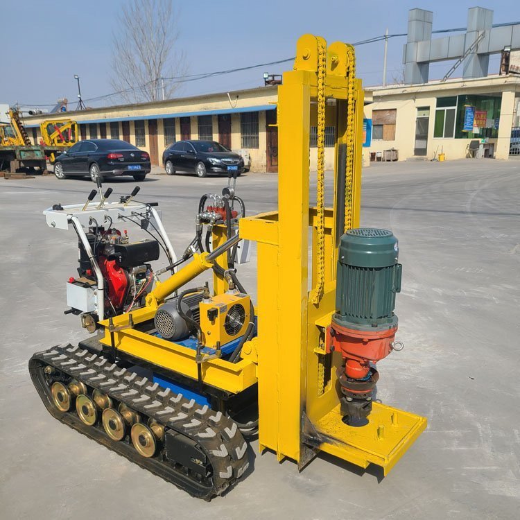 双液压马达两用型 山地光伏岩石打孔机 高低腿履带潜孔钻机