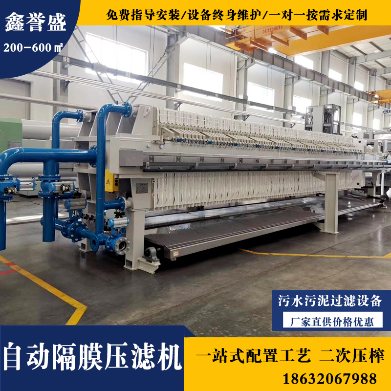 污泥脱水隔膜压滤机 污水处理设备全自动板框压榨机污泥变清水