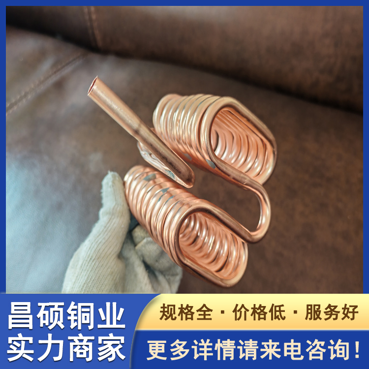 紫铜管折弯加工 弹簧型紫铜弯管 散热器空调铜管 22*1.0 工业制冷配件
