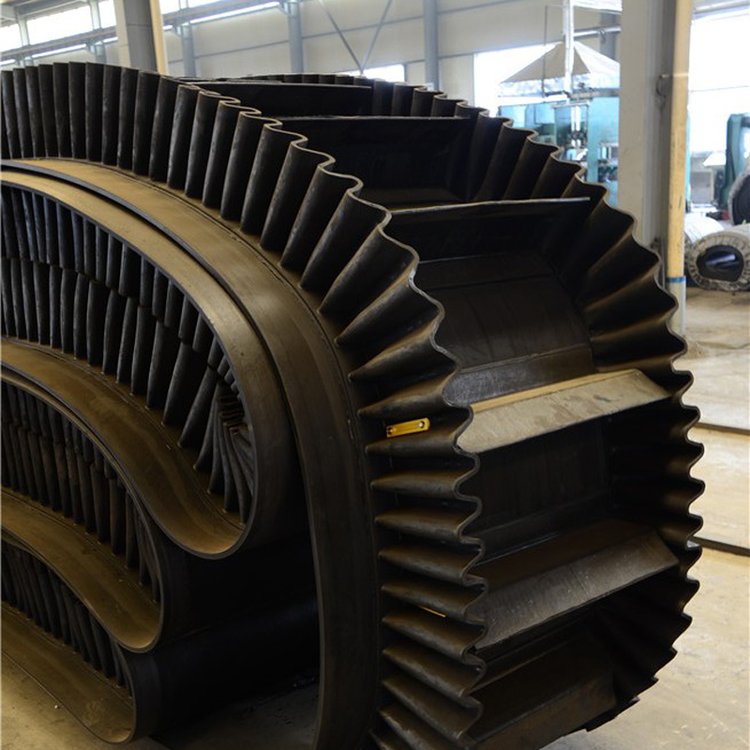 波状裙边大倾角输送带 波纹挡边皮带 不脱裙边 不掉隔板 质保2年