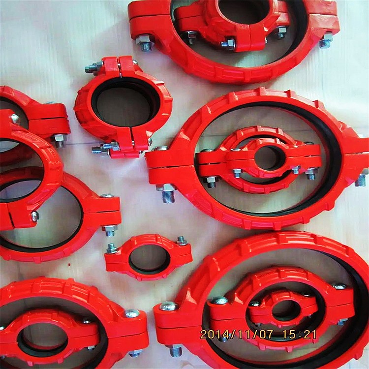 碳钢卡压式沟槽异径对接头 90度弯头管件DN65-DN100