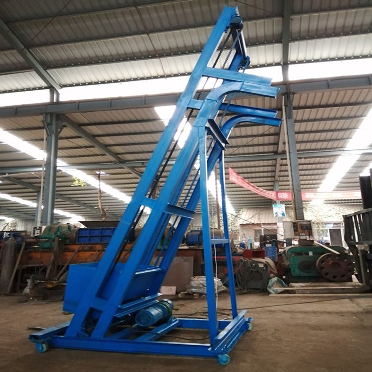 沙土土方自动上料提升机 松散粮食颗粒斜坡式卸料翻斗式输送机LJ6