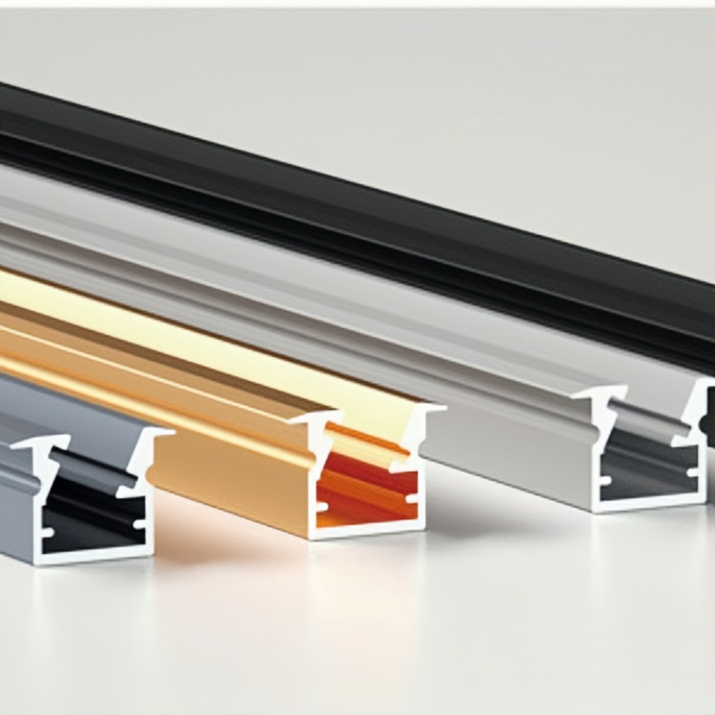 办公灯铝材 80*35 XTD-185 线条灯材带边12X10银色黑色金色 厂家直产