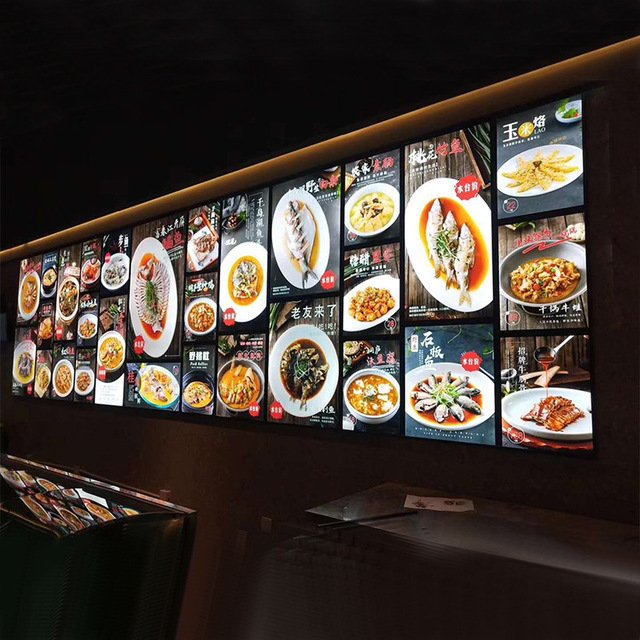 艾得尔ADE-MXDCP，餐厅超薄，菜牌灯箱，饭店，酒店，快餐店，挂墙式led点菜牌，磁吸菜谱灯箱，LED发光菜单