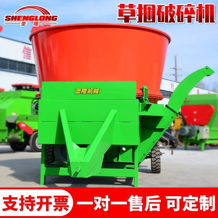 加大进料口草捆粉机 秸秆青储粉草机双粉转盘破机