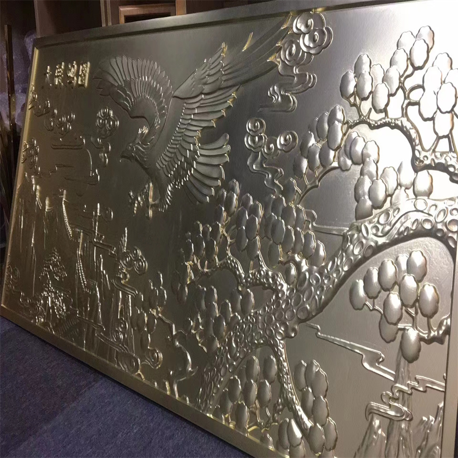 冠奥 铝板浮雕 纯铜雕刻壁画 紫铜板阴刻 黄铜板蚀刻