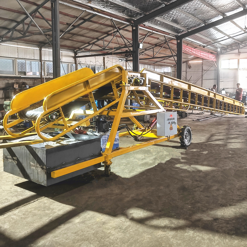 倾角装车皮带输送机 码头装货机 港口散料卸货设备