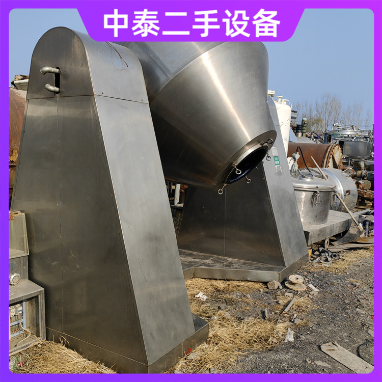 2000L二手搪瓷双锥干燥机多台 2立方真空回转烘干设备 瓷完好