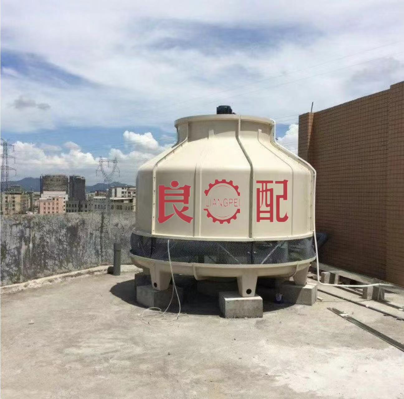 良配圆形冷却塔 玻璃钢材质 电机风机减速机可选配 支持定制