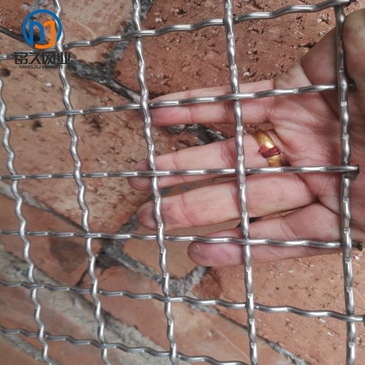 钢丝网片 铭久大孔波浪网编织网 304不锈钢丝网 耐高温工业筛网