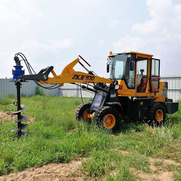 装载机改水泥杆挖坑机 电线杆打孔机 电力挖坑机 电线杆钻坑机 洪涛