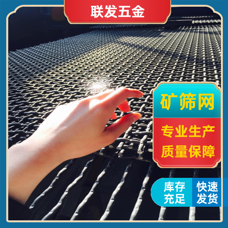 镀锌钢轧花网片 黑钢白钢丝编织矿筛网 白钢筛片 联发五金