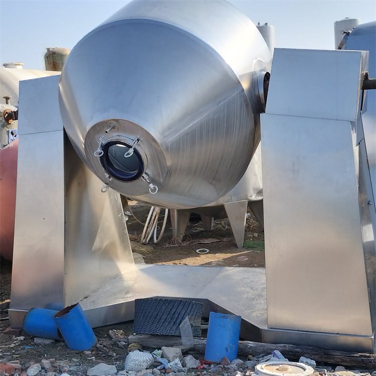 供应二手搪瓷双锥干燥机 1000升真空回转干燥设备 不锈钢304材质