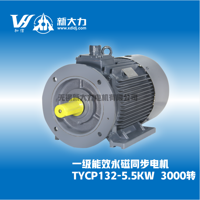 新大力 一级能效 永磁变频电机 TYCP132-8-5.5KW 1000/1500/3000转