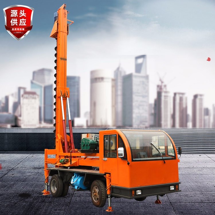 国沃重工长螺旋地基打桩机 360°旋转桩架 农村自建房基础桩钻孔机