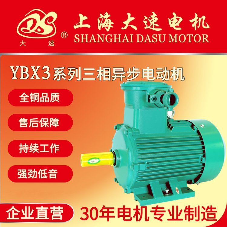 供应大速牌高效隔爆型电动机 YBX3-80M1-4-0.55KW CT4粉尘防爆电机