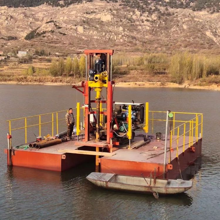 海上浮船钻机水上打孔机勘探检测机定制打井机水陆两用打桩机