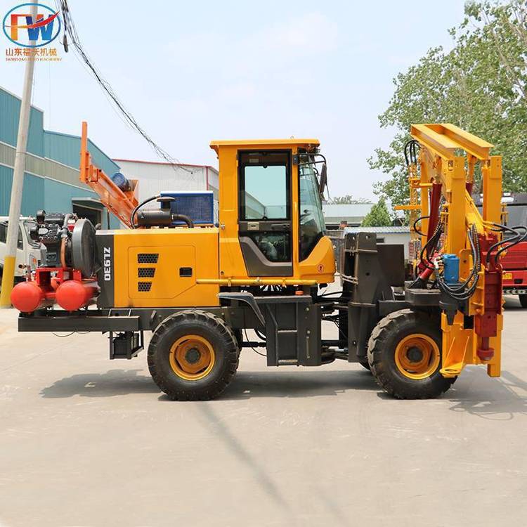 操作灵活公路波形护栏打桩机 水泥路面钻孔机 液压小型护栏板打孔机