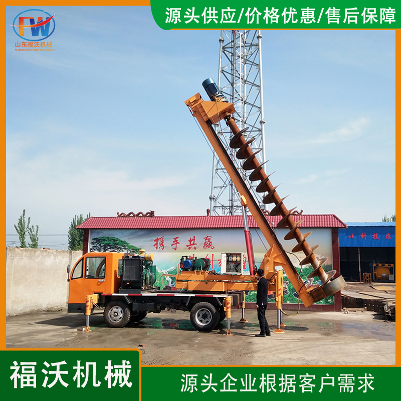 建房子地基打桩机 农村打地基用钻孔机 液压螺旋打眼机