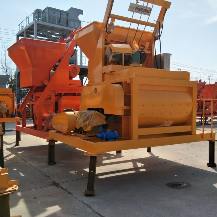 中卫免基础可移动单卧轴小型搅拌站咸宁小型混凝土搅拌机