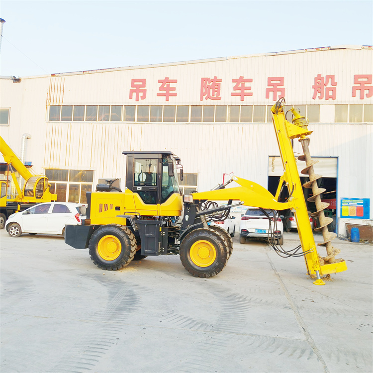 电线杆打桩机 装载机式钻孔机 电力工程引孔机