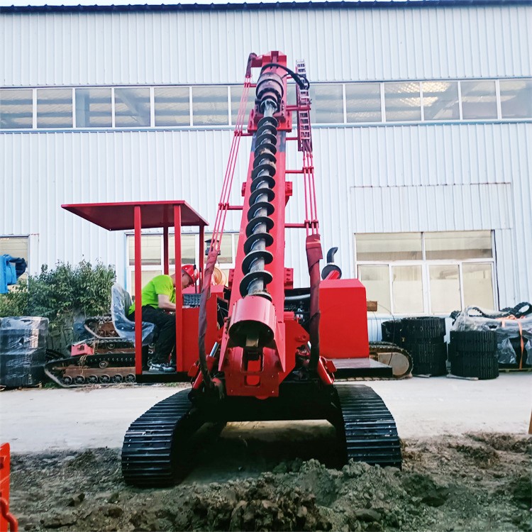 光伏板安装光伏钻孔机 精钢履带地基打桩机 旋转桩架引孔机