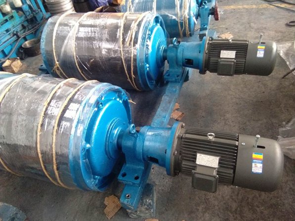 400-500-7.5kw内置包胶电动滚筒可移动输送带主动滚筒设备