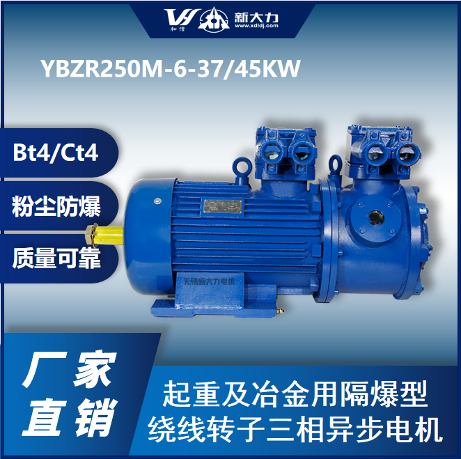 新大力 起重防爆电机 YBZR250M-6-37KW 防爆BT4 CT4 粉尘21区