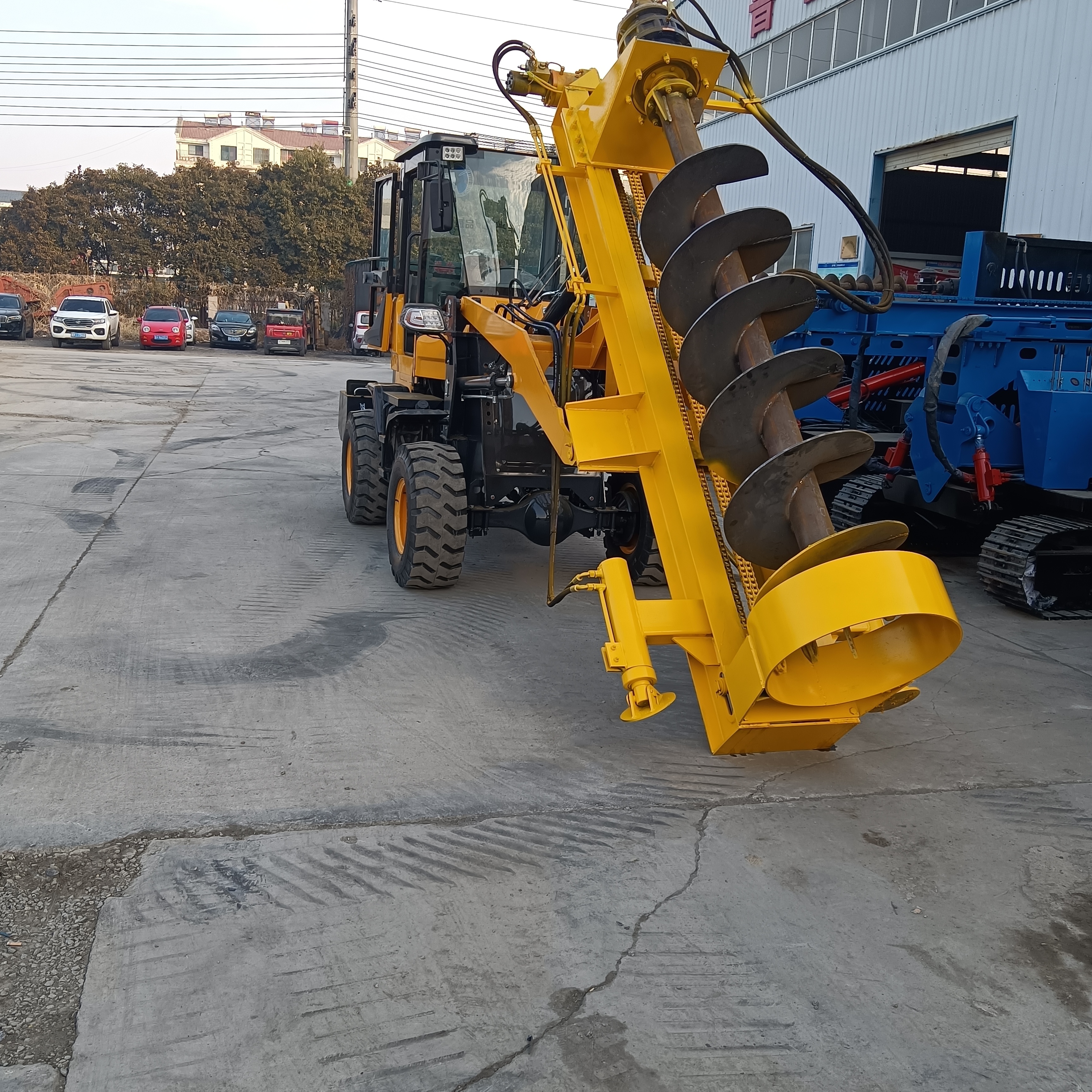 铲车改装钻孔机 930加大底盘 适用于光伏 电力施工 拧地钉